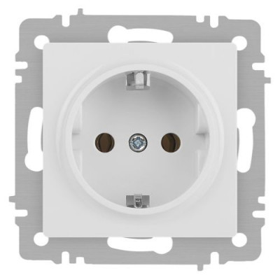 Розетка 1-м СП Accent 6-202-01М 16А IP20 250В 2P+E Schuko бел. матов. Intro Б0063681