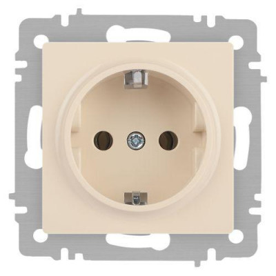 Розетка 1-м СП Accent 6-202-02 16А IP20 250В 2P+E Schuko сл. кость Intro Б0063683