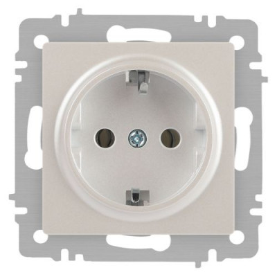 Розетка 1-м СП Accent 6-202-06 16А IP20 250В 2P+E Schuko перламутр. Intro Б0063695