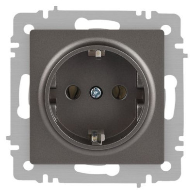 Розетка 1-м СП Accent 6-202-09 16А IP20 250В 2P+E Schuko титан Intro Б0063701