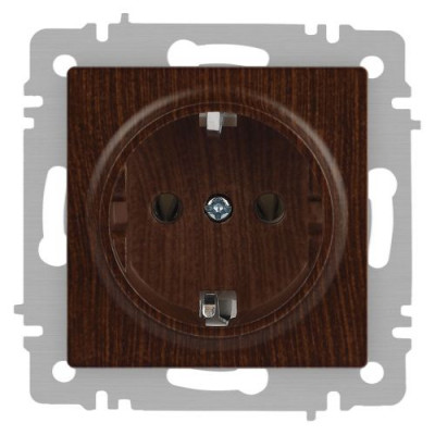 Розетка 1-м СП Accent 6-202-10 16А IP20 250В 2P+E Schuko венге Intro Б0063703