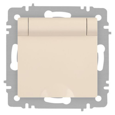 Розетка 1-м СП Accent 6-203-02 16А IP20 250В 2P+E Schuko с крышкой сл.кость Intro Б0063716