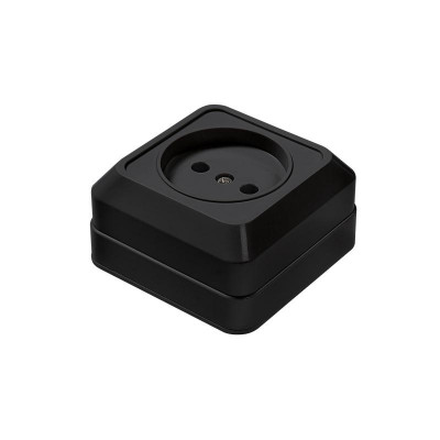 Розетка 1-м BOLLETO накладная 7022B черн. IN HOME 4690612061030