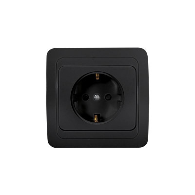 Розетка 1-м с заземл. CLASSICO 2028B черн. IN HOME 4690612061108