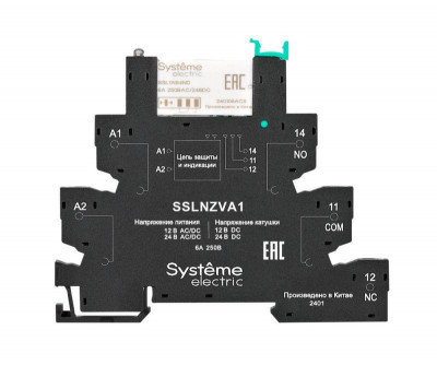Модуль релейный 1CO 6А 24В DC винтовой зажим SE SSL1PVBU