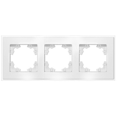 Рамка 3-м Афина стеклянная бел. UNIVersal 2244