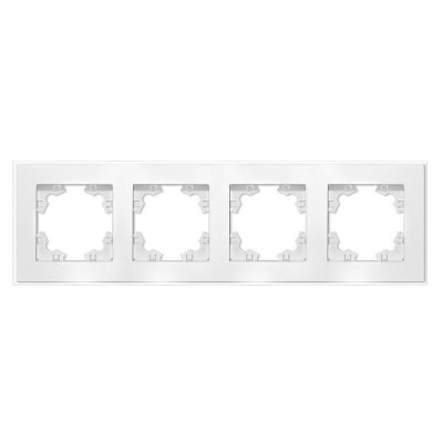 Рамка 4-м Афина стеклянная бел. UNIVersal 2245
