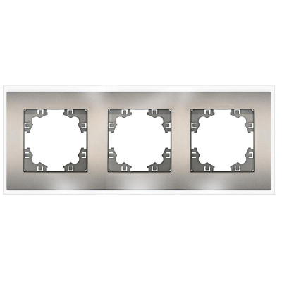 Рамка 3-м Афина стеклянная мокко UNIVersal 2286