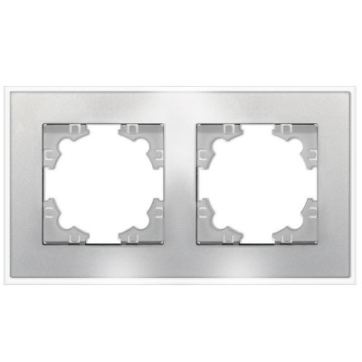 Рамка 2-м Афина стеклянная серебр. UNIVersal 2267