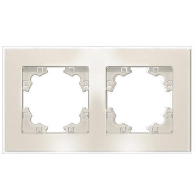 Рамка 2-м Афина стеклянная сл. кость (ivory) UNIVersal 2273