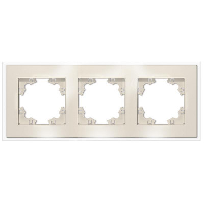 Рамка 3-м Афина стеклянная сл. кость (ivory) UNIVersal 2274