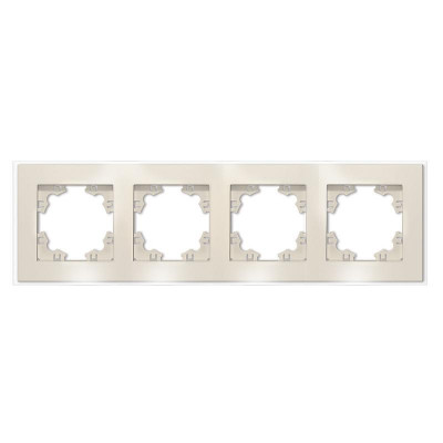 Рамка 4-м Афина стеклянная сл. кость (ivory) UNIVersal 2275