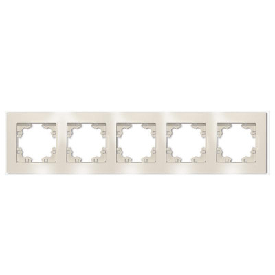 Рамка 5-м Афина стеклянная сл. кость (ivory) UNIVersal 2276