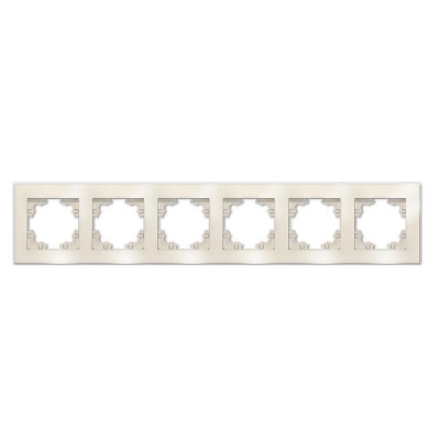 Рамка 6-м Афина стеклянная сл. кость (ivory) UNIVersal 2277