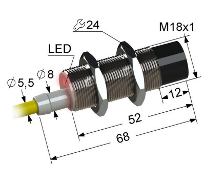 Выключатель бесконтактный PS2-18M68-12N11-Z (ВБ2.18М.68.8.1.1.Z) МЕГА-К A8010-80087590