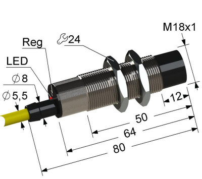 Выключатель бесконтактный PS2-18M80-8N11-Z (ВБ2.18М.80.8.1.1.Z) (функциональный аналог БТП-103) МЕГА-К A8010-80086852