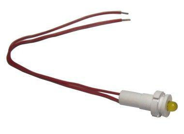 Лампа светодиодная СКЛ-17.1А-Ж-2-24 выводы гибкие под пайку 24В 50Гц/пост. диаметр посадочного отверстия 8мм УХЛ2.1 желт. Реле и Автоматика A8021-78105589