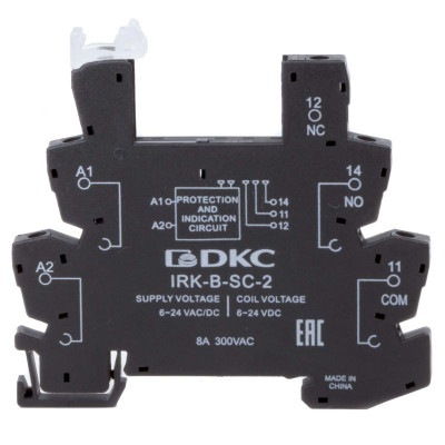 Колодка ультратонкая для реле RIS вх. напр. 48В AC/DC винт. клеммы DKC IRK-B-SC-3