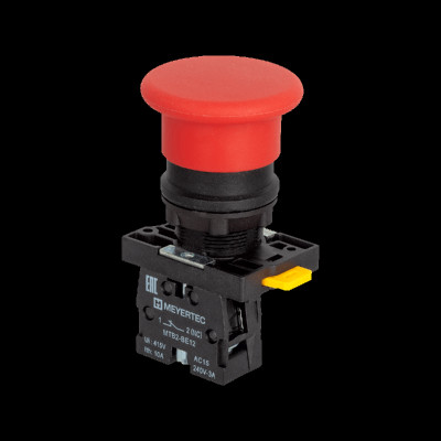 Кнопка грибовидная 40мм пружиный возврат 1NС IP54 пластик MTB2-EC42 красн. ОВЕН 139421