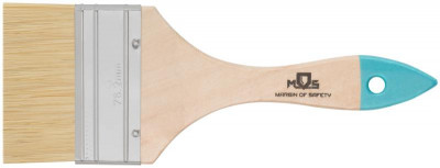 Кисть флейцевая натур. светлая щетина деревянная ручка 3дюйм (75мм) MOS 00707М