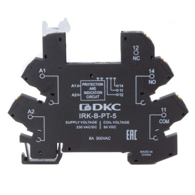 Колодка ультратонкая для реле RIS вх. напр. 230В AC/DC push-in клеммы DKC IRK-B-PT-5