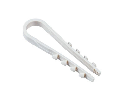 Дюбель-хомут PCD-R 11-18-55-100WH для круглого кабеля PA6.6 бел. (уп.100шт) JazzWay 5054806