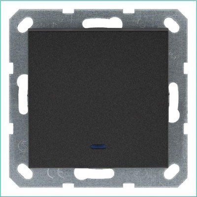 Выключатель 1-кл. 10А IP20 с подсветкой механизм антрацит Jasmart G3011NB