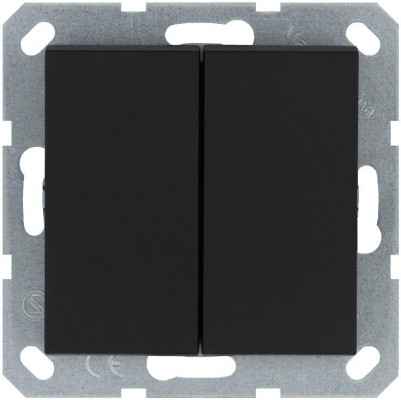 Выключатель 2-кл. 10А IP20 механизм черн. матовый soft touch Jasmart G3023PB