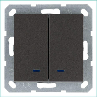 Выключатель 2-кл. 10А IP20 с подсветкой механизм мокко Jasmart G3023NZ