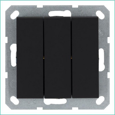 Выключатель 3-кл. 10А IP20 механизм черн. матовый soft touch Jasmart G3031PB