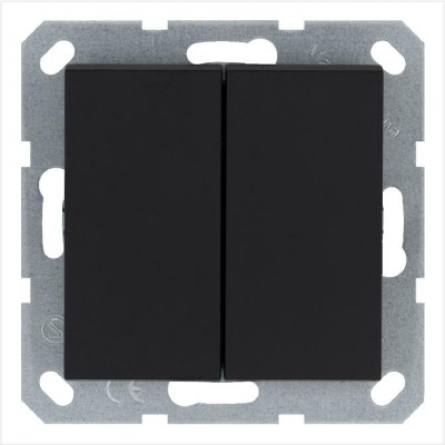 Переключатель перекрестный 2-кл. 10А IP20 механизм черн. матов. soft touch Jasmart G3014PB
