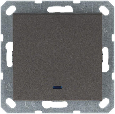 Переключатель проходной 1-кл. 10А IP20 с подсветкой механизм мокко Jasmart G3012NZ