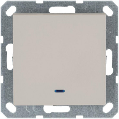 Переключатель проходной 1-кл. 10А IP20 с подсветкой механизм тауп Jasmart G3012NT