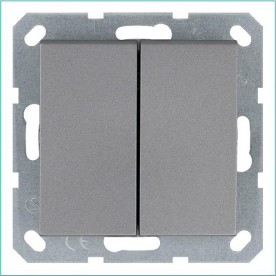 Переключатель проходной 2-кл. 10А IP20 механизм алюм. Jasmart G3022S