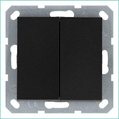 Переключатель проходной 2-кл. 10А IP20 механизм антрацит Jasmart G3022B