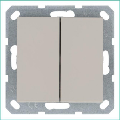Переключатель проходной 2-кл. 10А IP20 механизм тауп Jasmart G3022T