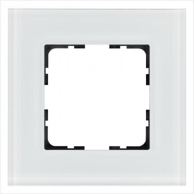 Рамка 1-м G-Glass стекло бел. White Glass Jasmart G1001GW