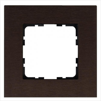 Рамка 1-м G-Metal метал. алюм. корич. Brown Jasmart G1001AZ