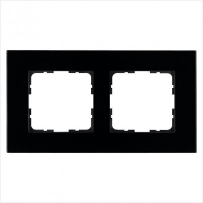 Рамка 2-м G-Glass стекло черн. Black Glass Jasmart G1002GB