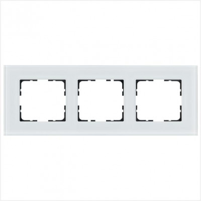 Рамка 3-м G-Glass стекло бел. White Glass Jasmart G1003GW