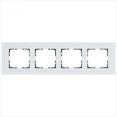 Рамка 4-м G-Glass стекло бел. White Glass Jasmart G1004GW