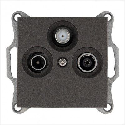 Розетка телевизионная оконечная TV + FM + SAT 3-м Ф9.5мм механизм мокко Jasmart G6206Z