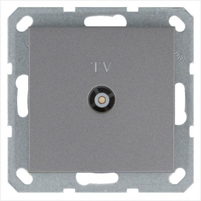 Розетка телевизионная оконечная TV Ф9.5мм механизм алюм. Jasmart G6001S