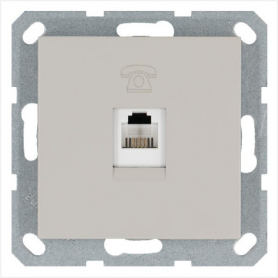 Розетка телефонная 1-м RJ11 механизм тауп JasmartG6101T