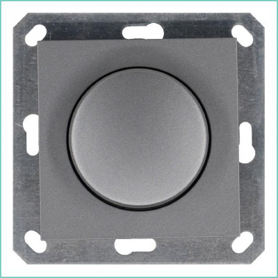 Светорегулятор поворотно-нажимной (диммер) LED 30-400Вт 1gang 2way механизм алюм. Jasmart G4012S