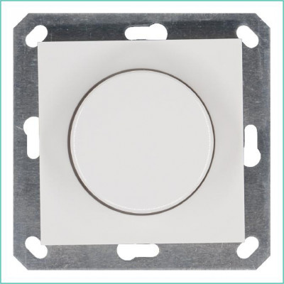 Светорегулятор поворотно-нажимной (диммер) LED 30-400Вт 1gang 2way механизм бел. глянцевый Jasmart G4012W