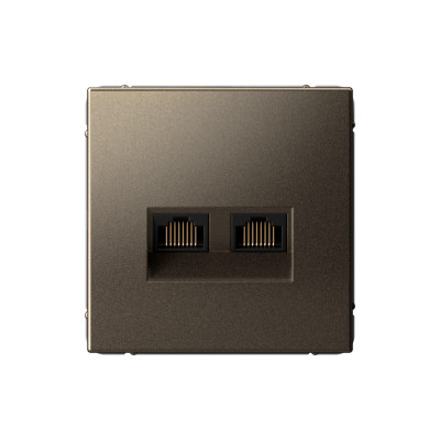 Розетка компьютерная 2-м ArtGallery RJ45 + RJ45 кат.5E механизм мокко SE GAL000685