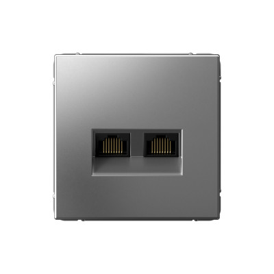 Розетка компьютерная 2-м ArtGallery RJ45 + RJ45 кат.5E механизм сталь SE GAL000985