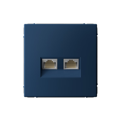 Розетка компьютерная 2-м ArtGallery RJ45 + RJ45 кат.5E механизм аквамарин SE GAL001185