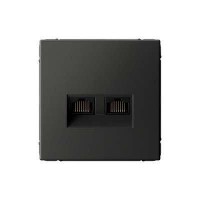 Розетка компьютерная 2-м ArtGallery RJ45 + RJ45 кат.5E механизм базальт SE GAL001485